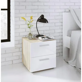 Noční stolek Noční stolek PEDRO 070, Dub/Bílý lesk