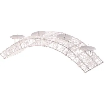 Vánoční svícen Autronic LBA015-B bílý 12 cm