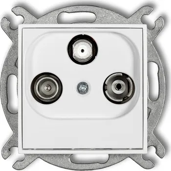 Elektrická zásuvka KARLIK Multimediální zásuvka R+TV+SAT (internet) Barva: Matná bílá