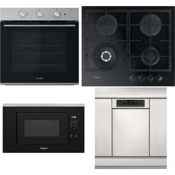 Set domácích spotřebičů WHIRLPOOL OMK38HU0X + WHIRLPOOL GOFL 629/NB1 + WHIRLPOOL WMF200G + WHIRLPOOL WSBO 3O34 PF X