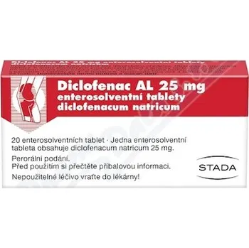 Lék na bolest, zánět a horečku Diclofenac AL 25mg tbl.ent.20