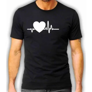 Pánské tričko pánské tričko HEART PULSE L Bílá