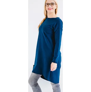 Dámské šaty Dámské teplákové mikino-šaty MAYA modré - ČESKÁ VÝROBA - SMABUL