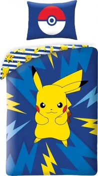 Ložní povlečení Halantex Pokémon Pikachu Bleskový šok 140 x 200, 70 x 90 cm zipový uzávěr