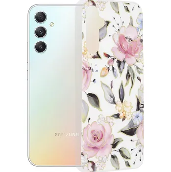 Pouzdro na mobilní telefon Kryt Samsung Galaxy A34 5G Techsuit - Marble Series - Chloe White