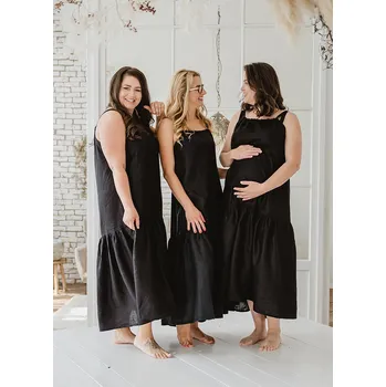 Dámské šaty Šaty lněné LINEN černé - SLIBLXL