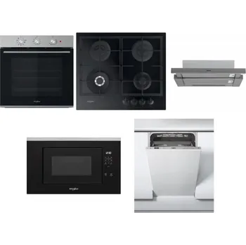 Set domácích spotřebičů WHIRLPOOL OMK38HU0X + WHIRLPOOL GOFL 629/NB1 + WHIRLPOOL AKR 749/1 IX + WHIRLPOOL WMF200G + WHIRLPOOL WSIC 3M27 C