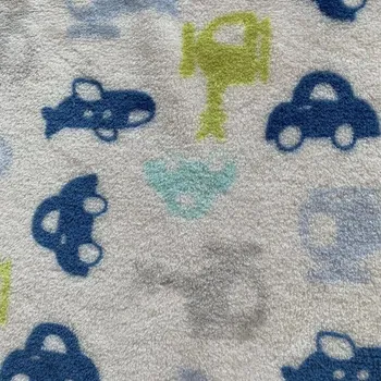 Flannel Fleece potištěný, autíčka a vrtulníky, látka, metráž