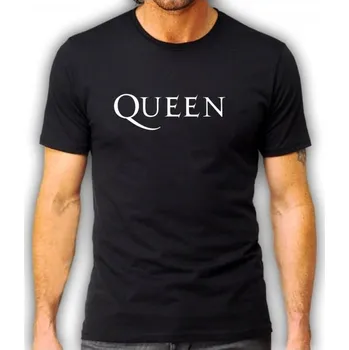 pánské tričko QUEEN logo L Bílá