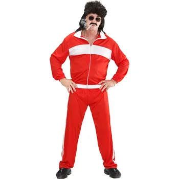 Karnevalový kostým Pánská tepláková souprava z 80. let, červená - XXL