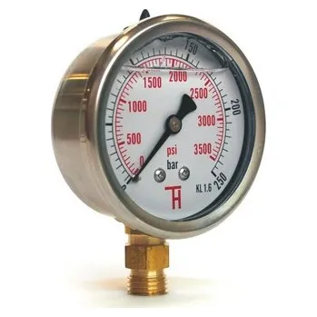 Tlakoměr D=63 glycerin, -1-5 bar, G1/4" spodní