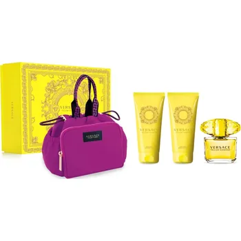 Kosmetická sada Versace Yellow Diamond Vánoční Set - EDT 90 ml + sprchový gel 100 ml + tělové mléko 100 ml + Kabelka