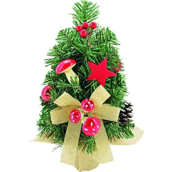 Vánoční stromek Stromek zdobený s přírodní jutovou mašlí 30 cm