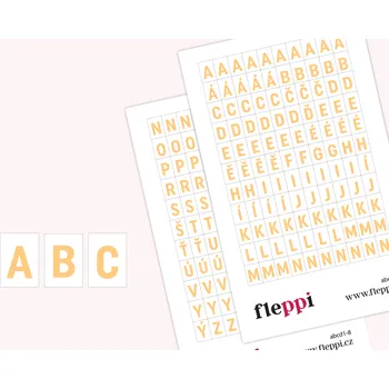 samolepka Fleppi Samolepky Abeceda Barva samolepek: pastelově oranžová
