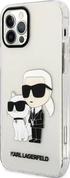 Pouzdro na mobilní telefon Karl Lagerfeld IML Glitter Karl and Choupette NFT pro iPhone 12/12 Pro čirý