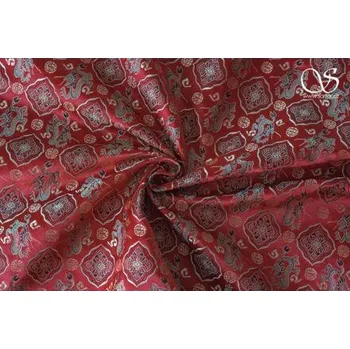 Brokát s dráčky, červený, sartor.cz