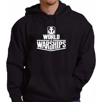 Pánská mikina mikina s kapucí WORLD OF WARSHIPS Černá XXL