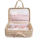 Antonio Juan Proutěný kufřík s výbavičkou pro panenku 92321 růžový/bílý