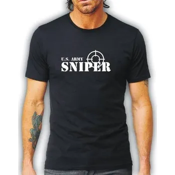 Pánské tričko pánské tričko U.S. ARMY SNIPER S Bílá