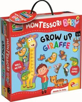 Hračka pro nejmenší Lisciani Montessori Baby Grow up giraffe Metr s deníkem