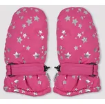Noviti Dětské zimní lyžařské rukavice, palčáky - dívčí - tmavěrůžové s hvězdičkami, velikost: 14cm