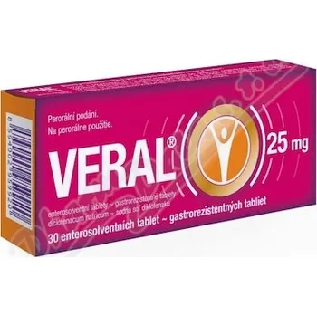Lék na bolest, zánět a horečku Veral 25mg tbl.ent.30