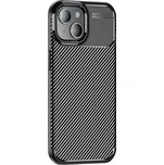 Kryt iPhone 15 Armored Shockproof Carbon Fiber černé