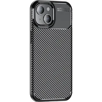 Pouzdro na mobilní telefon Kryt iPhone 15 Armored Shockproof Carbon Fiber černé