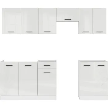 Kuchyňská linka Black Red White Junona Modul verze 2 BBL Tafla 180/230 cm bílá/lesklá bílá křída