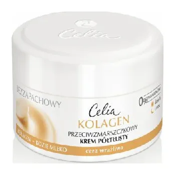 Masážní přístroj Celia Collagen Series Bezparfemovaný polotučný krém proti vráskám pro citlivou pleť 50 ml
