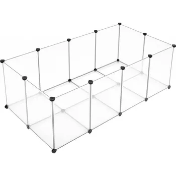 Pro hlodavce SONGMICS Variabilní ohrádka pro hlodavce 143 x 46 x 73 cm černá/transparentní