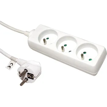 Prodlužovací kabel Ostatní Vícenásobná zásuvka 230V/10A, 3x zásuvka CZ, CEE 7/7(M) - 3x7/5(F), bílá, 10m