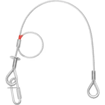 Lanko pro jízdní kolo Lanko jistící 5 mm x 600 mm s karabinou, stříbrné, 58060P