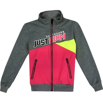 Dívčí mikina Dívčí mikina šedá s růžovou Kugo B3090 Velikost: 146