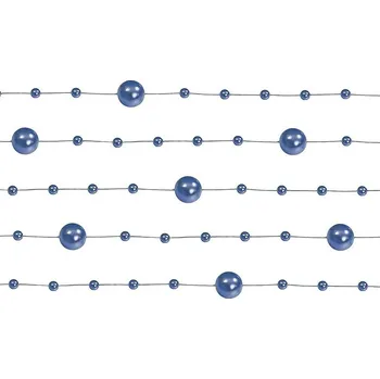 Svatební dekorace Dekorativní perličky na provázku - Tmavě modré