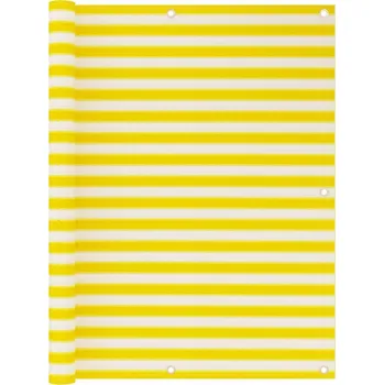 Slunečník vidaXL Balkonová zástěna 120 x 500 cm HDPE [310846] Barva: Žluto-bílá