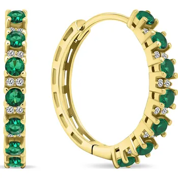 Náušnice Brilio Silver Třpytivé pozlacené kruhové náušnice se zirkony EA472YG + 2 měsíce na vrácení zboží