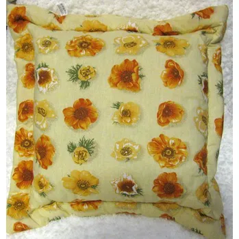 Dekorativní polštářek Bavlnený polštář s okrasným lemem, velikost: 40x40cm, varianta: kytky