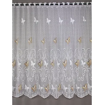 Metrážová barevná záclona motýl bežový Velikost: výška 120 cm