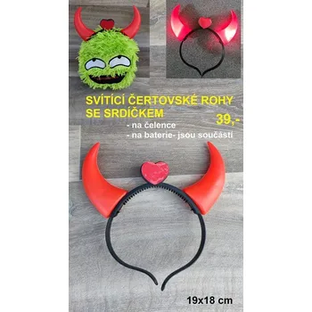 RC model auta SVÍTÍCÍ ČERTOVKÉ ROH SE SRDÍČKEM