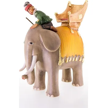 Vánoční dekorace Ornatis Slon s jezdcem Provedení: Malované, Velikost stojících figur dospělých postav: 8 cm