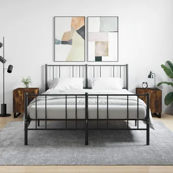 Noční stolek vidaXL Noční stolky 2 ks 40 x 40 x 50 cm kompozitní dřevo [827613] Barva: kouřový dub