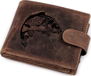 Peněženka Stoklasa Pánská kožená peněženka 9,5 x 12 cm 6 hnědá ryba