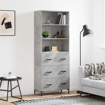 Příborník do zásuvky vidaXL Skříň highboard 69,5 x 34 x 180 cm kompozitní dřevo [3189382] Barva: Betonová šedá
