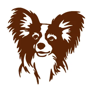 Polep vozidla Pes 190 levá Papillon (15 - hnědá) SAMOLEPKA NA AUTO, NÁLEPKA, FÓLIE, POLEP, TUNING, VLASTNÍ TEXT, TISK, AUTOSAMOLEPKY.cz, POLEPY, OBRÁZEK, LOGO, 3D STICKERS