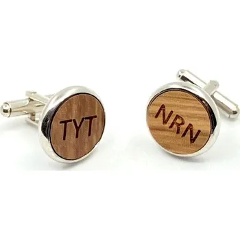 Manžetový knoflíček Manžetové knoflíčky dřevěné se zkratkami TYT, NRN