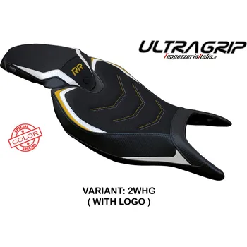 Moto sedlo TPZ Italia Potah sedla Triumph Speed Triple 1200 RR (22-24) Renee Special Color Ultragrip potah sedla: s logem 2WHG (white-gold)