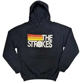 Pánská mikina Merch The Strokes: The Strokes Unisex Pullover Hoodie: Logo & Stripes (medium) M
