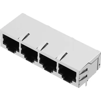 Elektrická zásuvka encitech RJJS-88-442-E9H-002 Konektor RJ45 3259-0010-06 zásuvka, vestavná horizontální Počet pólů 8P8C kov 1 ks