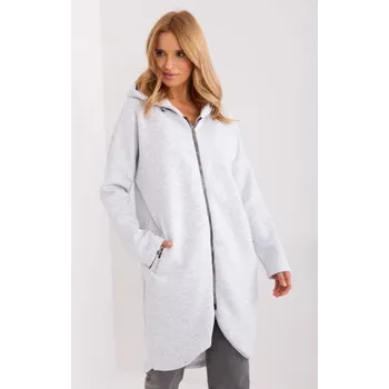 Dámská mikina Dámská mikina na zip RUE PARIS světle šedá